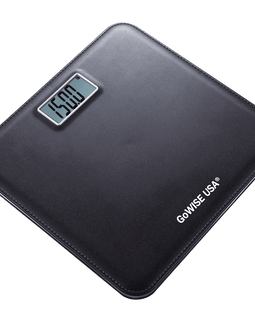 GoWISE USA GW22035 Electronic Personal Digital Scale w- Step-On Techonology & Wide Platform & LCD Display 400LB Capacity Black